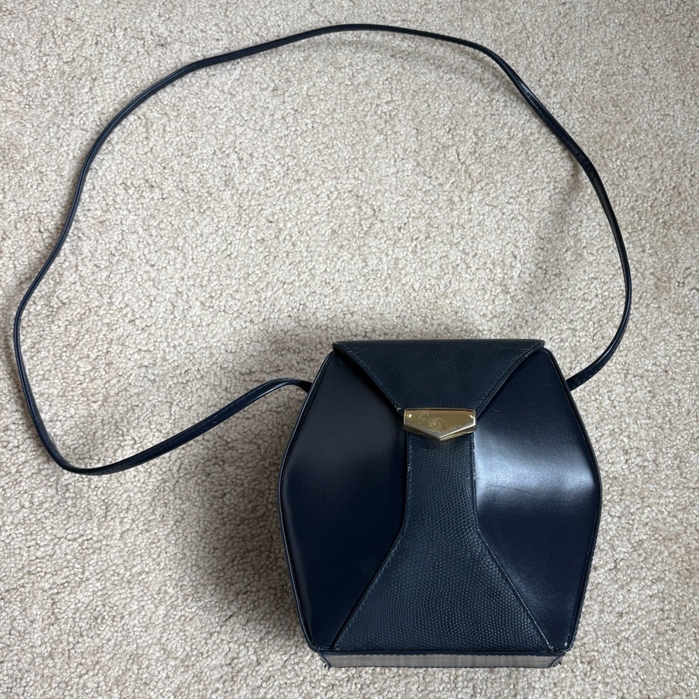 Navy Blue Structured Purse